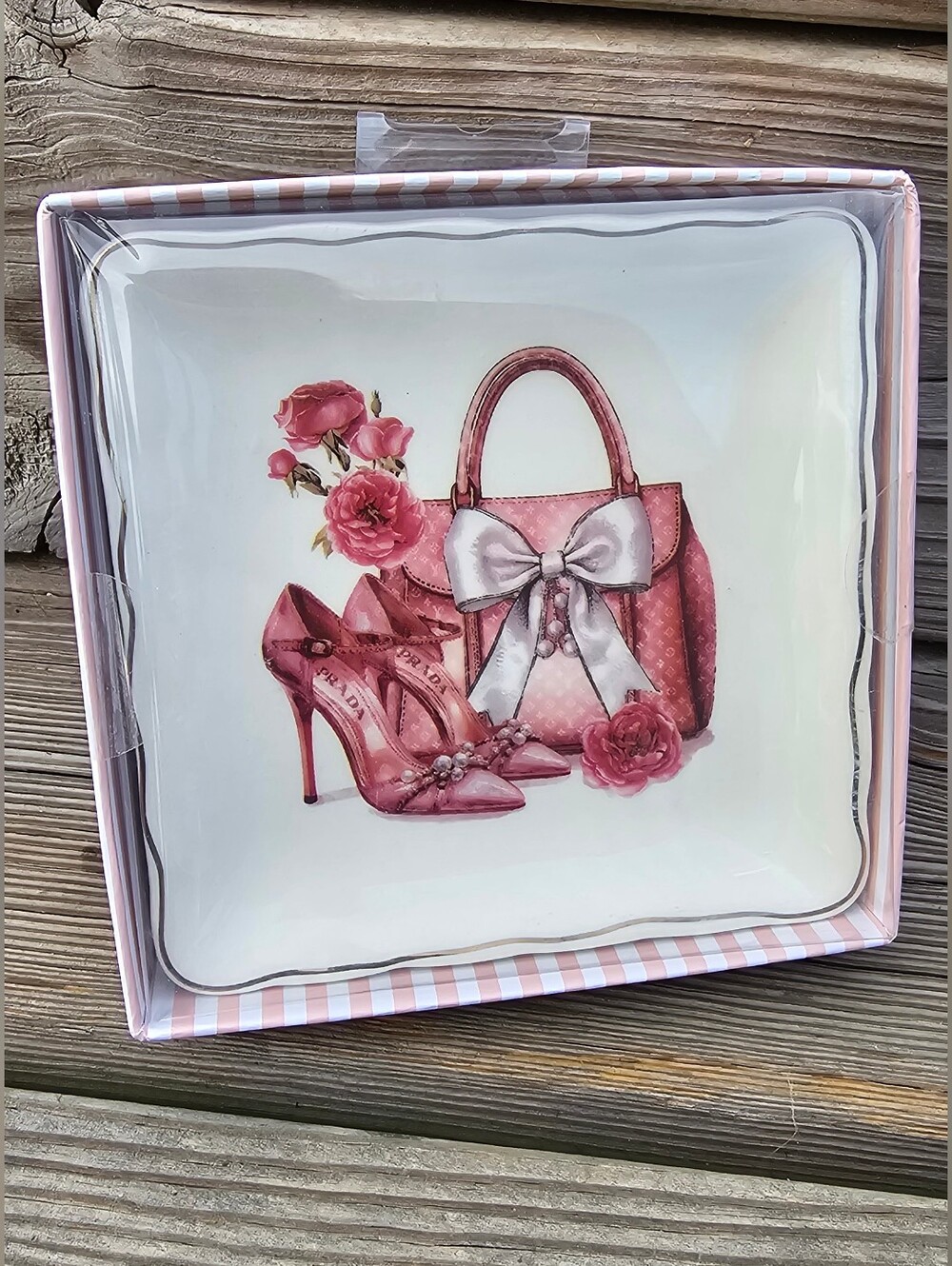 Designer Print Trinket Tray- NIB